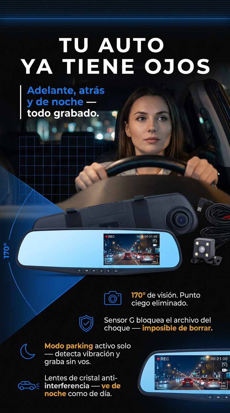 Retrovisor con Cámara de Video