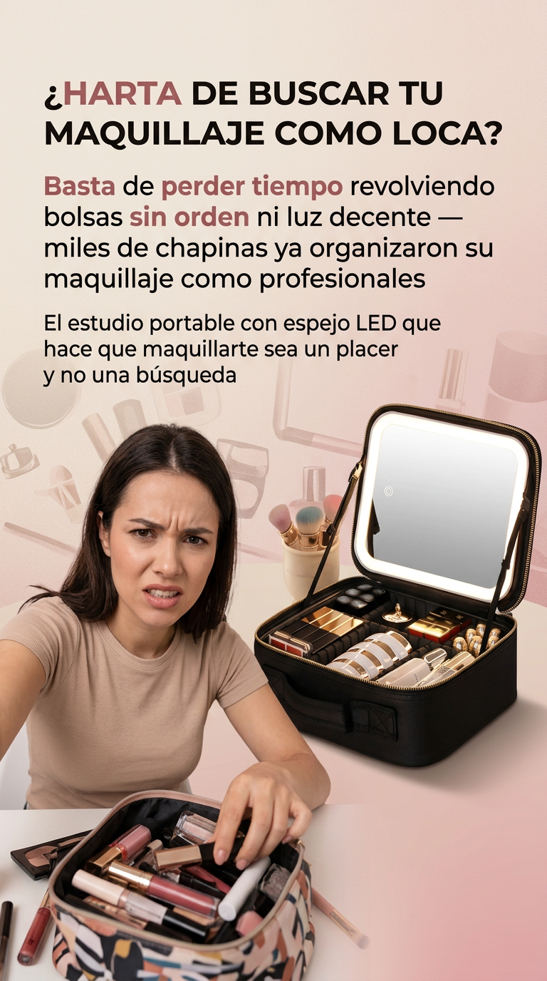 Cosmetiquera Con Espejo Led